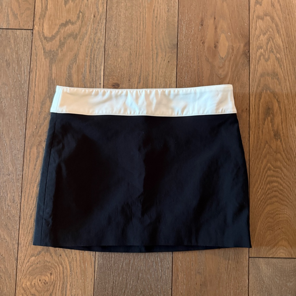 NWOT Revolve Lovers + Friends Black Skirt with White Waist Trim